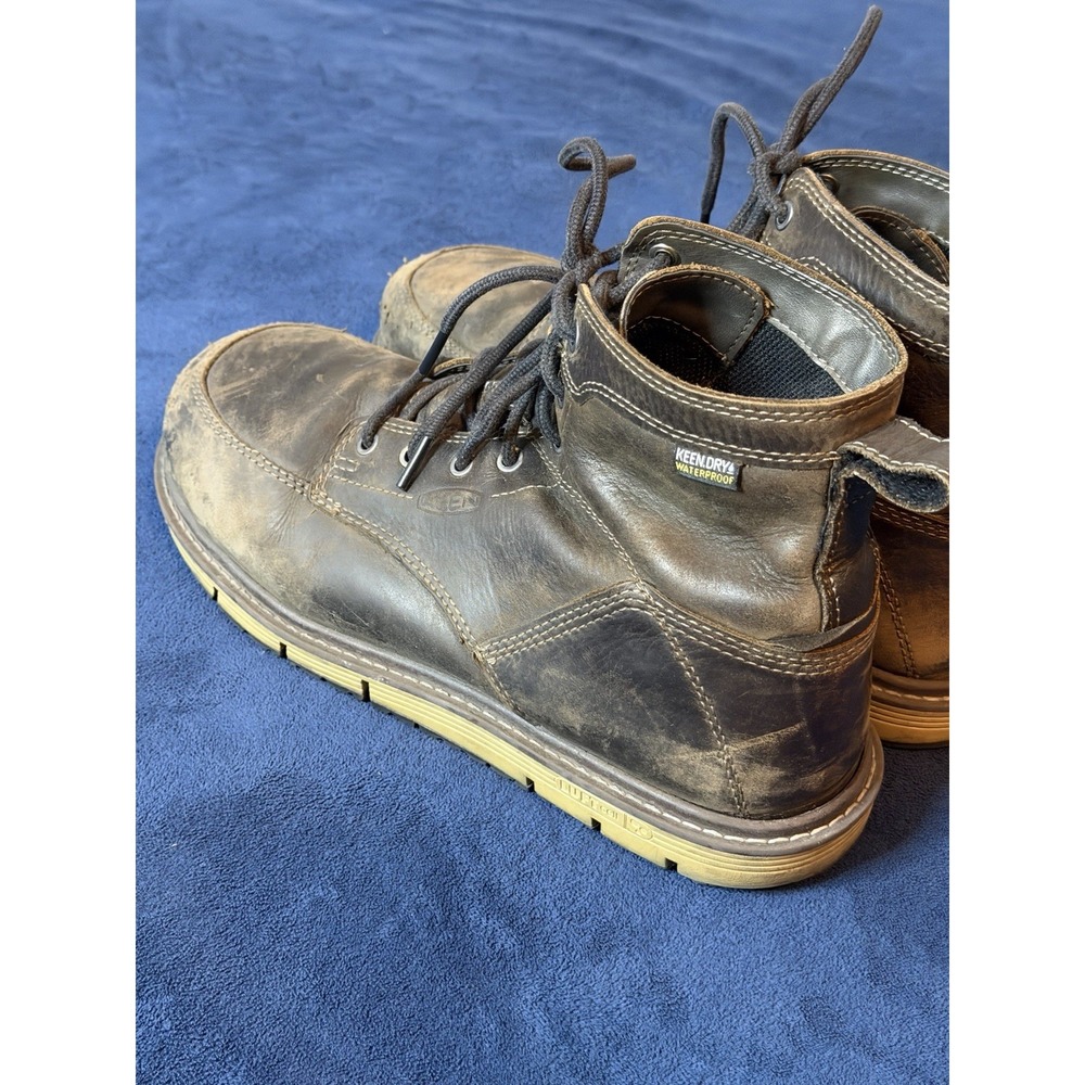 KEEN San Jose Mens Size 11D Dark Brown Waterproof Soft Toe Leather Work Boots